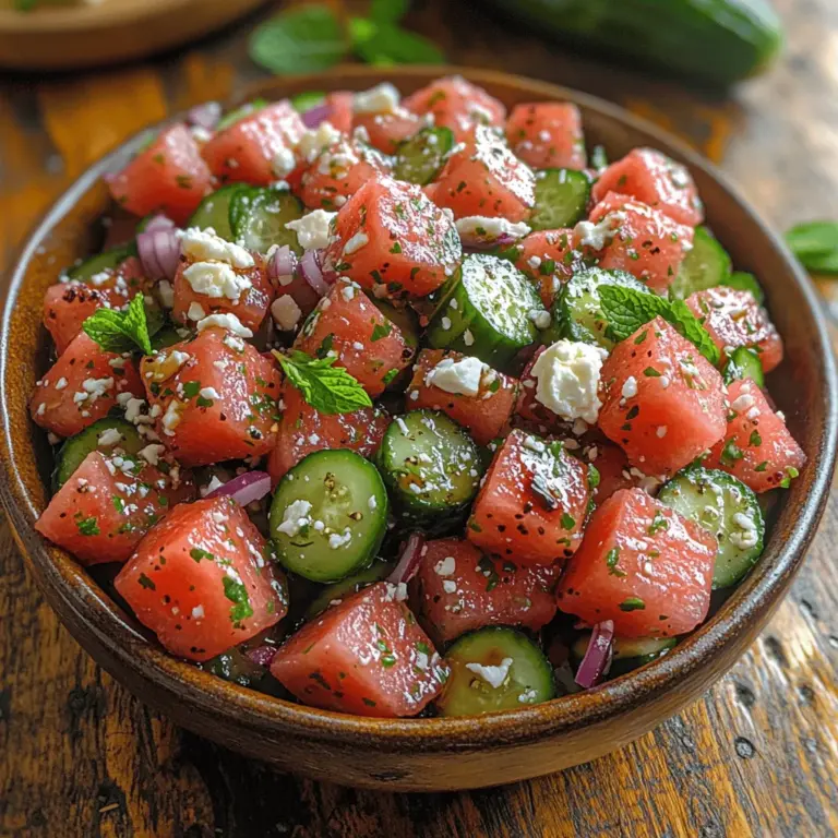 Summer provides an abundance of fresh produce, and utilizing these seasonal ingredients not only enhances the flavor of your dishes but also offers numerous health benefits. Fresh fruits and vegetables are often packed with vitamins, minerals, and antioxidants that support overall health and wellness. The Watermelon Cucumber Feta Salad stands out among summer salads as it showcases the best of seasonal offerings, transforming simple ingredients into a culinary masterpiece.