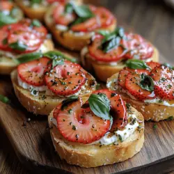 As the days grow longer and the sun shines brighter, summer invites us to savor its vibrant flavors. One dish that embodies the essence of this cheerful season is the Basil Strawberry Crostini. This delightful appetizer celebrates the harmonious pairing of sweet, juicy strawberries and aromatic basil, resulting in a refreshing bite that perfectly encapsulates summer's bounty.