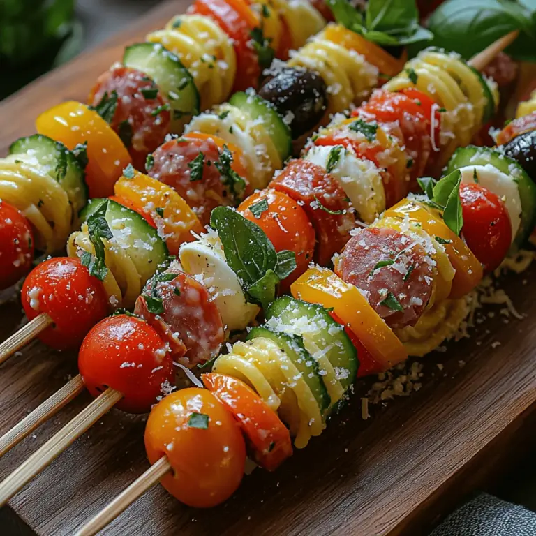 To create a truly memorable dish, it’s essential to understand the key components that make up Colorful Italian Pasta Salad Skewers. Each ingredient contributes not only to the overall flavor and texture but also to the visual appeal that makes this dish so inviting.