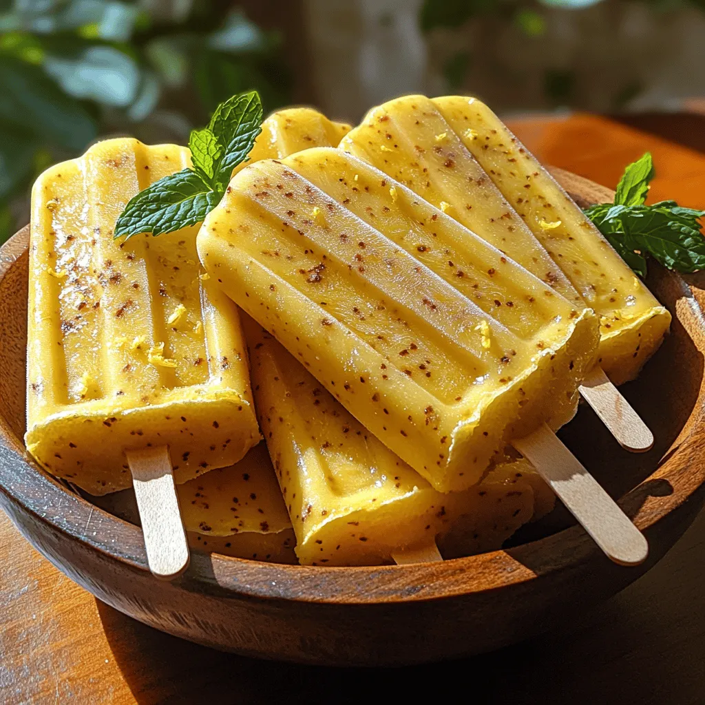 The foundation of the Zesty Lemon Bliss Yogurt Popsicles lies in the use of Greek yogurt, a star ingredient renowned for its health benefits. Greek yogurt is celebrated for being high in protein, which is essential for muscle repair and growth, making it a great option for those looking to maintain an active lifestyle. Additionally, it is a good source of probiotics, which promote digestive health and can enhance gut flora. By using Greek yogurt as the main ingredient, these popsicles not only satisfy your sweet tooth but also contribute to your daily nutritional intake.