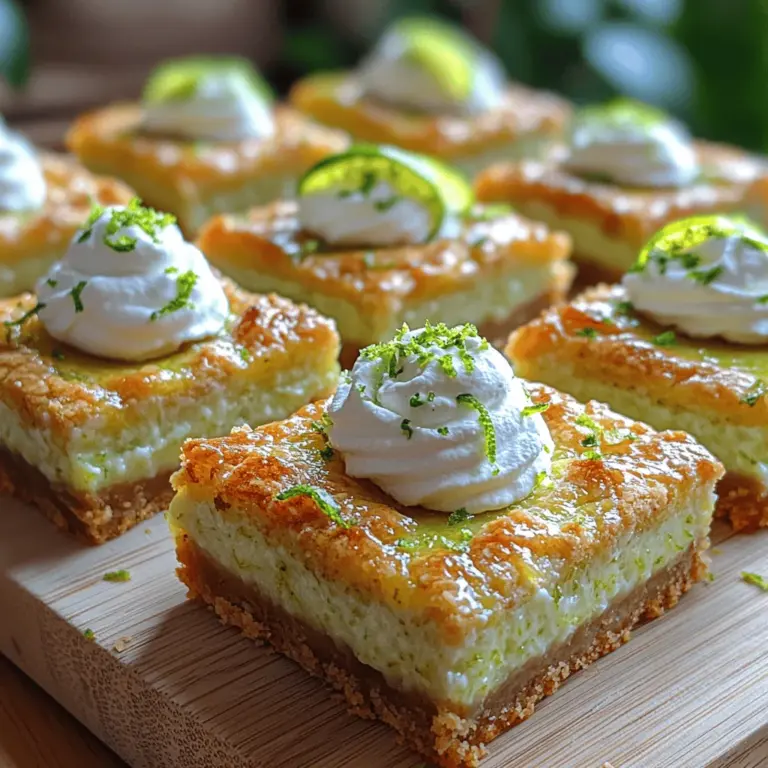 To truly appreciate the zesty key lime pie bars, it's essential to understand the core ingredients that contribute to their delightful flavor and texture. Each component plays a significant role, from the crust to the creamy filling and the finishing touch of whipped cream.