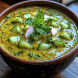Cucumbers are the star ingredient in the Chilled Cucumber Avocado Bliss, and for good reason. They are composed of about 95% water, making them one of the most hydrating vegetables available. This high water content not only helps keep you hydrated during those hot summer days but also contributes to your overall health. Cucumbers are low in calories, rich in vitamins K and C, and contain important minerals like potassium and magnesium. Their refreshing taste and crisp texture provide a perfect foundation for this chilled soup, ensuring each spoonful is both light and revitalizing.
