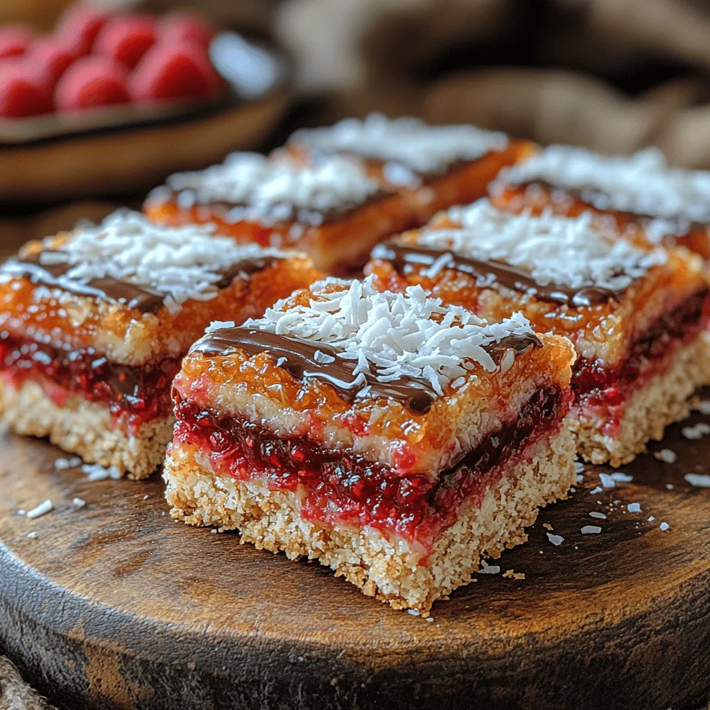 The beauty of Raspberry Coconut Ribbon Bars lies in their ability to showcase fresh, wholesome ingredients. Each layer presents a unique taste experience: the chewy coconut base, the vibrant raspberry filling, and the rich dark chocolate drizzled on top. Together, they create a harmonious blend of flavors and textures that feels indulgent without the typical guilt associated with dessert.