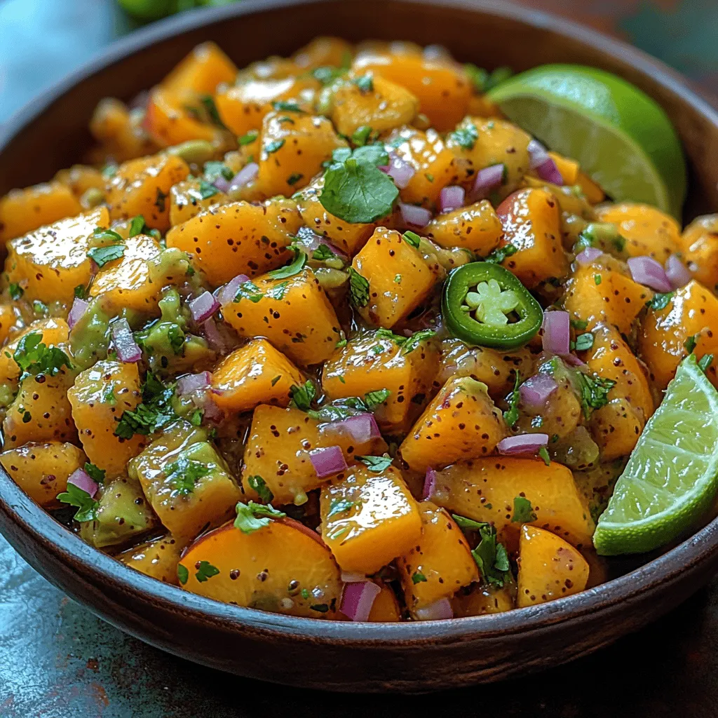 At the heart of this salsa lies the peach, a fruit known for its juicy sweetness and fragrant aroma. When selecting peaches for this recipe, opt for ripe, slightly soft ones that yield to gentle pressure. The sweetness of the peach not only provides a delightful contrast to the creaminess of the avocado but also adds a natural sweetness that reduces the need for additional sugars. In addition to their flavor, peaches are rich in vitamins A and C, making them a nutritious addition to your meals.