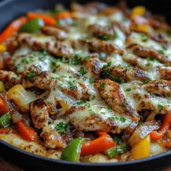 If you’re on the hunt for a dish that embodies both comfort and convenience, look no further than the Sizzling Chicken Cheesesteak Skillet. This delightful recipe brings together tender slices of chicken, vibrant vegetables, and gooey provolone cheese, all cooked to perfection in a single skillet. It’s a meal that not only tantalizes your taste buds but also comes together quickly, making it an ideal choice for busy weeknights or relaxed family gatherings.