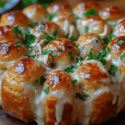 Imagine a dish that combines the rich and creamy flavors of classic Italian Alfredo sauce with the fun and interactive experience of pull-apart bread. Enter Chicken Alfredo Monkey Bread, a culinary creation that is as delightful to eat as it is to share with friends and family. This unique recipe merges two beloved elements: the comforting taste of creamy Alfredo and the playful, communal experience of monkey bread, making it an ideal choice for gatherings, cozy family dinners, or casual entertaining.