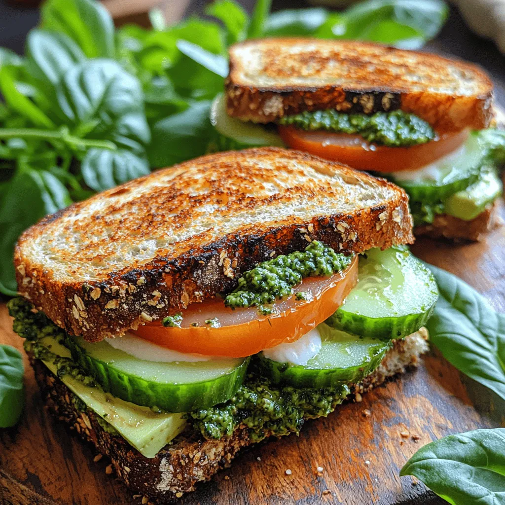 At the heart of our Garden Glow Pesto Sandwiches lies the vibrant flavors of fresh basil and arugula. Basil, often dubbed the "king of herbs," is not just a culinary staple; it is also packed with health benefits. Rich in vitamins A, K, and C, basil plays a significant role in supporting immune function and maintaining healthy skin. Its aromatic oils also provide anti-inflammatory properties, making it a fantastic addition to any dish.