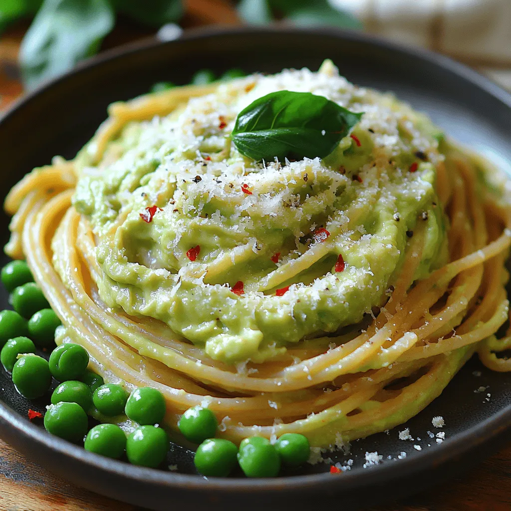Creamy Avocado Pasta with Peas is a delightful dish that merges the best of comfort food with a nutritious touch. This vibrant and creamy pasta recipe showcases the luscious texture of ripe avocados, complemented by the sweet pops of fresh peas. Not only is it an aesthetically pleasing meal, but it also offers a wealth of health benefits, making it a perfect choice for a quick lunch or dinner option.