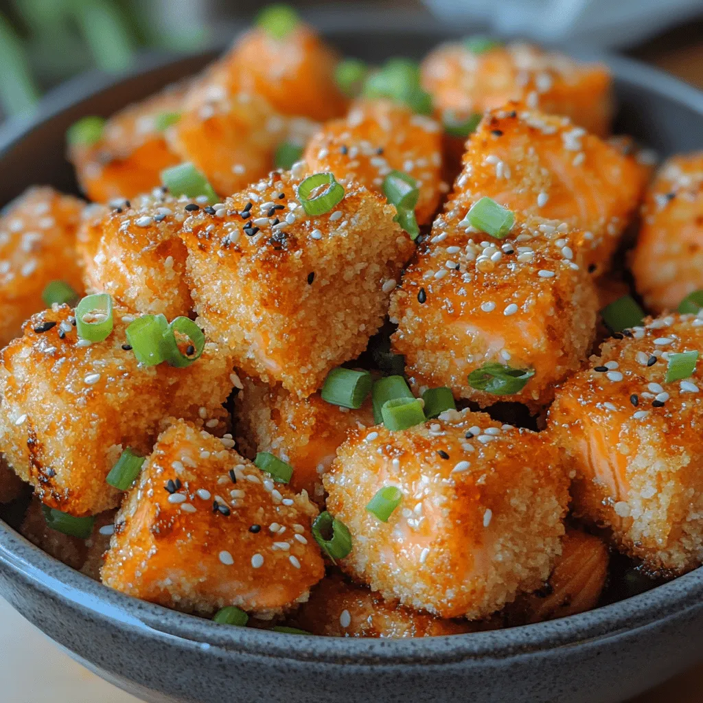 If you’re on the lookout for a dish that perfectly balances flavor, texture, and nutrition, look no further than Crispy Honey Garlic Salmon Bites. This delightful recipe showcases the succulent richness of salmon, enhanced by a sweet and savory honey garlic glaze that will leave your taste buds dancing with joy. Whether you're preparing a quick weeknight dinner or impressing guests at a gathering, these salmon bites are sure to stand out on any table.