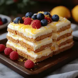 As the sun begins to shine brighter and temperatures rise, the craving for light and refreshing desserts becomes undeniable. Enter the Zesty Lemon Bliss Icebox Cake—a perfect sweet treat for warm weather that combines the invigorating essence of lemon with a creamy, dreamy texture. This no-bake dessert is not only a showstopper at summer gatherings but also exceptionally easy to prepare, making it a go-to recipe for both novice and seasoned bakers alike.