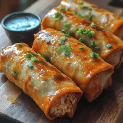 Buffalo chicken has become a beloved flavor profile that resonates with food lovers across the United States. Its spicy, tangy, and slightly buttery taste has graced a multitude of dishes, from classic Buffalo wings to salads, dips, and even sandwiches. The combination of heat and flavor makes Buffalo chicken a go-to choice for sports gatherings, parties, and casual family dinners. In this recipe, we take the excitement of Buffalo chicken and fuse it with the crispy goodness of egg rolls, creating an innovative snack that is bound to impress.