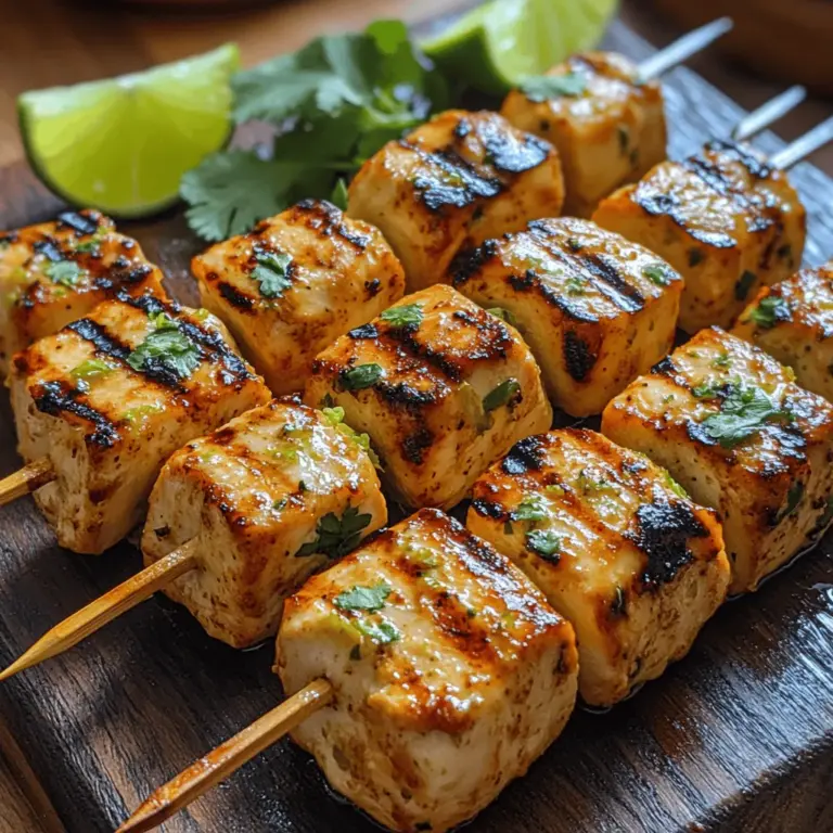 If you're on the lookout for a dish that is not only bursting with flavor but also simple to prepare and perfect for various occasions, look no further than Coconut Lime Chicken Skewers. This delightful recipe combines tender chicken breast marinated in a zesty and creamy coconut-lime mixture, creating a tropical escape right in your backyard. Whether you're firing up the grill for a summer barbecue, hosting a casual dinner party, or simply looking for a quick weeknight meal, these skewers will impress and satisfy.
