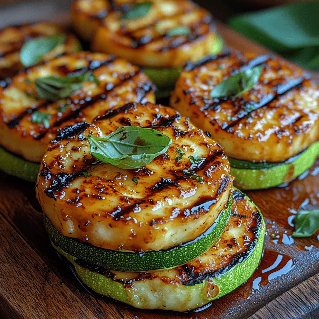 Grilled zucchini halloumi stacks are a delightful fusion of fresh vegetables and rich, savory cheese that have quickly become a favorite among food enthusiasts. This dish not only showcases the vibrant flavors of grilled zucchini but also celebrates the unique texture of halloumi cheese, making it an excellent option for vegetarians and cheese lovers alike. With its beautiful layers and enticing taste, grilled zucchini halloumi stacks can easily transition from a sophisticated appetizer to a satisfying main course, making it a versatile choice for any occasion, from casual summer barbecues to elegant dinner parties.