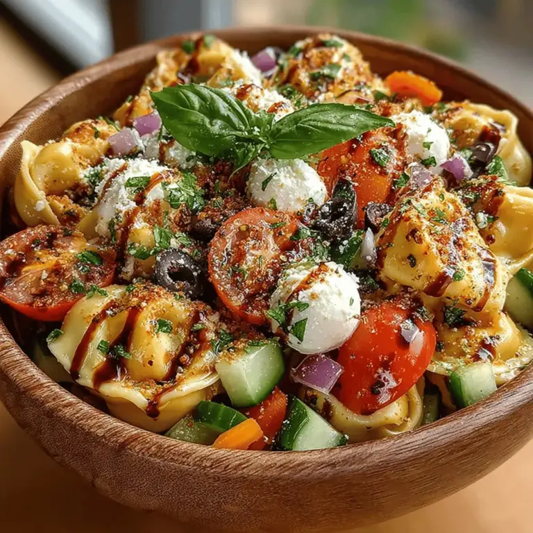 As the weather warms and outdoor gatherings become a staple, a dish that effortlessly combines flavor, nutrition, and vibrant colors is essential for any occasion. Enter the Refreshing Tortellini Delight—a delightful tortellini salad that is perfect for summer picnics, potlucks, or light weeknight dinners. This dish artfully balances the rich and savory notes of cheese-filled tortellini with the crispness of fresh vegetables, creating a refreshing experience that tantalizes the taste buds.