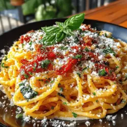 In the expansive world of pasta dishes, few can rival the vibrant and flavorful experience of Roasted Red Pepper & Spinach Pasta. This recipe stands out not only for its stunning visual appeal, with its rich hues of red and green, but also for its delightful combination of taste and nutrition. The dish harmoniously blends the sweet, smoky notes of roasted red peppers with the fresh, earthy flavor of spinach, all enveloped in a creamy sauce that elevates it to a culinary masterpiece. Whether you're looking for a quick weeknight dinner or aiming to impress guests at a dinner party, this pasta dish is sure to satisfy.
