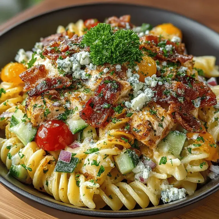 The Classic Chicken Cobb Pasta Salad is a vibrant and satisfying dish that seamlessly combines the heartiness of pasta with the fresh flavors of a traditional Cobb salad. Ideal for a variety of occasions—from summertime picnics to hearty weeknight dinners—this salad is not only visually appealing but also packed with nutrition. With its delightful blend of fresh ingredients and robust flavors, it has become a favorite among pasta salad enthusiasts and health-conscious eaters alike.