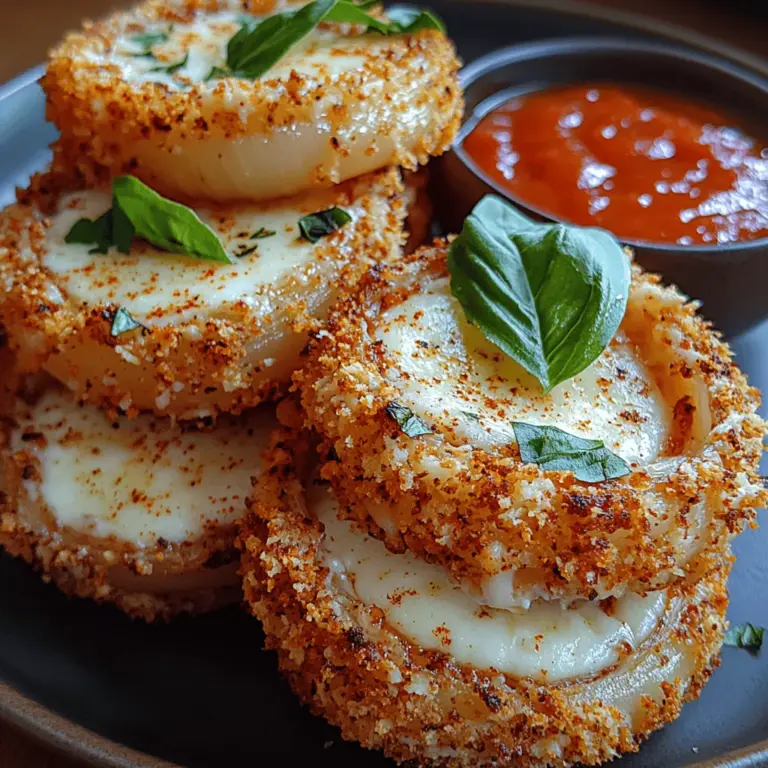 To create the perfect crispy mozzarella onion melts, it's essential to understand the role of each ingredient in this recipe. Here’s a closer look at the main components that come together to create this mouthwatering dish.