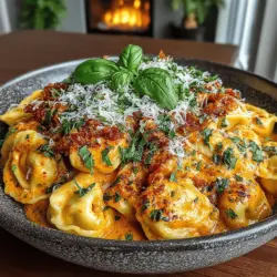 Creamy Roasted Red Pepper Tortellini is not just a dish; it's a delightful embrace of flavors that brings comfort to the dining table. This sumptuous pasta dish features tender cheese-filled tortellini enveloped in a velvety sauce made from roasted red peppers, garlic, and cream. With its rich texture and vibrant color, this recipe is sure to impress both family and guests alike. The combination of these ingredients creates a symphony of taste that perfectly balances richness and freshness, making it a go-to meal for any occasion.