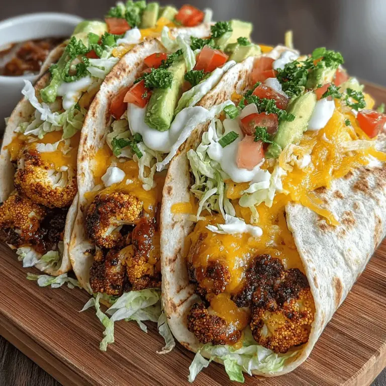At the heart of the Zesty BBQ Cauliflower Cheddar Wraps is cauliflower, a cruciferous vegetable that has gained a reputation as a nutritional powerhouse. Low in calories yet high in vitamins C, K, and B6, cauliflower is also a great source of fiber and antioxidants. One of the standout features of cauliflower is its versatility in the kitchen; it can be roasted, steamed, or even pureed to create a variety of textures and flavors. This adaptability makes it an excellent base for a myriad of dishes, allowing it to absorb spices and sauces beautifully, which is particularly beneficial in this recipe.