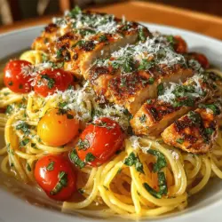 Grilled Chicken Bruschetta Pasta is a delightful dish that perfectly combines the heartiness of pasta with the freshness of bruschetta toppings. This vibrant meal is an excellent choice for a quick weeknight dinner or a casual gathering with friends, bringing both comfort and sophistication to your table. Its preparation is straightforward, making it an approachable option for cooks of all skill levels. With the incorporation of grilled chicken, fresh basil, and juicy cherry tomatoes, each bite offers a medley of textures and tastes that are sure to tantalize your taste buds.