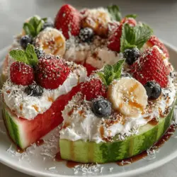 As the warm days of summer approach, finding a dessert that is both satisfying and refreshing becomes a priority. Enter watermelon pizza—a delightful and nutritious twist on traditional pizza that replaces dough with juicy watermelon slices. This innovative recipe serves as an excellent alternative to heavier desserts, offering a burst of hydration and natural sweetness that is perfect for hot weather. With its vibrant colors and customizable toppings, watermelon pizza is not only a feast for the eyes but also a healthy option that can be enjoyed by all ages.