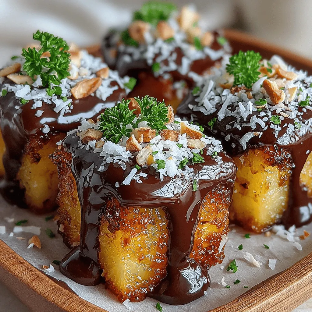 As the sun shines brighter and the days grow longer, the craving for refreshing desserts becomes irresistible. Enter Tropical Chocolate Dipped Pineapple Delight—a dessert that perfectly marries the juicy sweetness of fresh pineapple with the decadent richness of chocolate. This visually stunning and mouthwatering treat is not only a feast for the taste buds but also a delight for the eyes. Ideal for summer gatherings, celebrations, or even a simple indulgence at home, this recipe is sure to impress anyone who tries it.