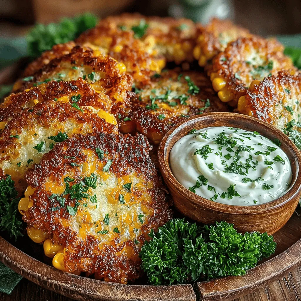 To complement your golden sweet corn fritters, a zesty aioli adds an irresistible tang that enhances their flavor. Start by gathering your ingredients: fresh garlic, egg yolk, lemon juice, Dijon mustard, and high-quality olive oil.