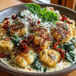 In the world of comfort food, few dishes can compete with the delightful combination of creamy sauces and tender pasta. One such dish that perfectly captures this essence is Creamy Pesto Gnocchi with Sun-Dried Tomatoes. This recipe delivers a rich and velvety experience that satisfies the palate while being simple enough to whip up on a busy weeknight or to impress guests at a dinner party. The fusion of flavors and textures in this dish creates a comforting meal that can be enjoyed any time of the year.