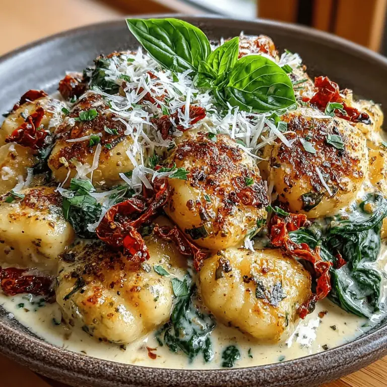 In the world of comfort food, few dishes can compete with the delightful combination of creamy sauces and tender pasta. One such dish that perfectly captures this essence is Creamy Pesto Gnocchi with Sun-Dried Tomatoes. This recipe delivers a rich and velvety experience that satisfies the palate while being simple enough to whip up on a busy weeknight or to impress guests at a dinner party. The fusion of flavors and textures in this dish creates a comforting meal that can be enjoyed any time of the year.