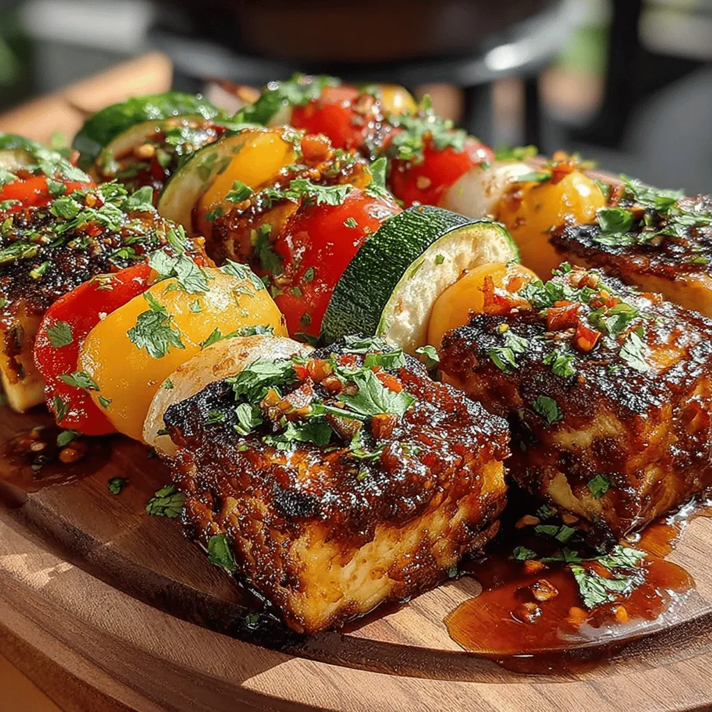 When it comes to grilling, few dishes can match the vibrant appeal and tantalizing flavors of Sizzling Chili Garlic Grilled Tofu Skewers. This dish not only delivers an explosion of spicy, sweet, and savory flavors but also showcases a medley of colorful vegetables that make it a feast for the eyes as well as the palate. With its smoky aroma and mouthwatering taste, this recipe stands out as an enticing meal for everyone—whether you're a vegan, a vegetarian, or simply someone looking to incorporate more plant-based options into your diet.
