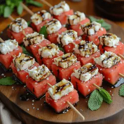As the warm sun beckons us outdoors, nothing quite encapsulates the essence of summer like the refreshing and delightful combination of sweet watermelon and tangy feta cheese. The Sweet & Salty Watermelon Feta Bites are not only a feast for the taste buds but also a visual treat, making them an ideal appetizer for picnics, barbecues, and festive gatherings. This dish elegantly marries sweet and savory flavors, offering a unique culinary experience that is both simple and sophisticated.