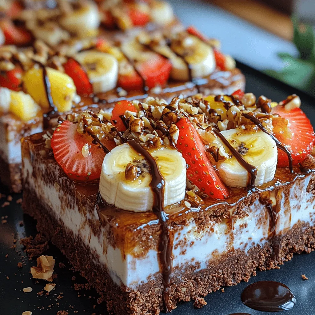 Indulging in a dessert that combines the beloved flavors of a classic banana split with a modern no-bake twist is now a reality with our Banana Bliss No-Bake Split Bars. These bars offer a delightful medley of creamy, fruity, and crunchy textures that are easy to prepare, making them the perfect treat for warm days or festive gatherings. Whether you are a seasoned chef or a kitchen novice, this recipe provides a straightforward guide to crafting a delicious dessert that will impress your family and friends.