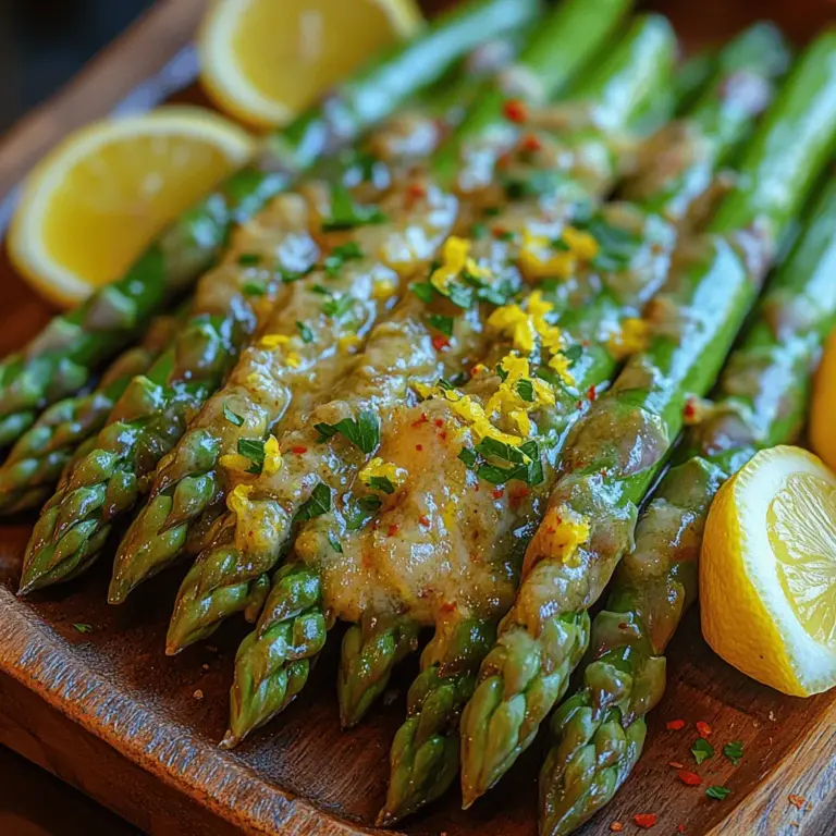 Asparagus is one of those vegetables that can elevate any meal, bringing not just flavor but also a vibrant color to your plate. Among the numerous ways to prepare asparagus, the Zesty Garlic Lemon Butter Asparagus stands out as a shining star. This recipe captures the essence of fresh ingredients, combining the rich, buttery taste of garlic and the bright acidity of lemon to create a dish that is both simple and sophisticated. Whether you're looking for a quick side dish for a weeknight dinner or an impressive addition to a holiday spread, this recipe promises to delight your taste buds and impress your guests.