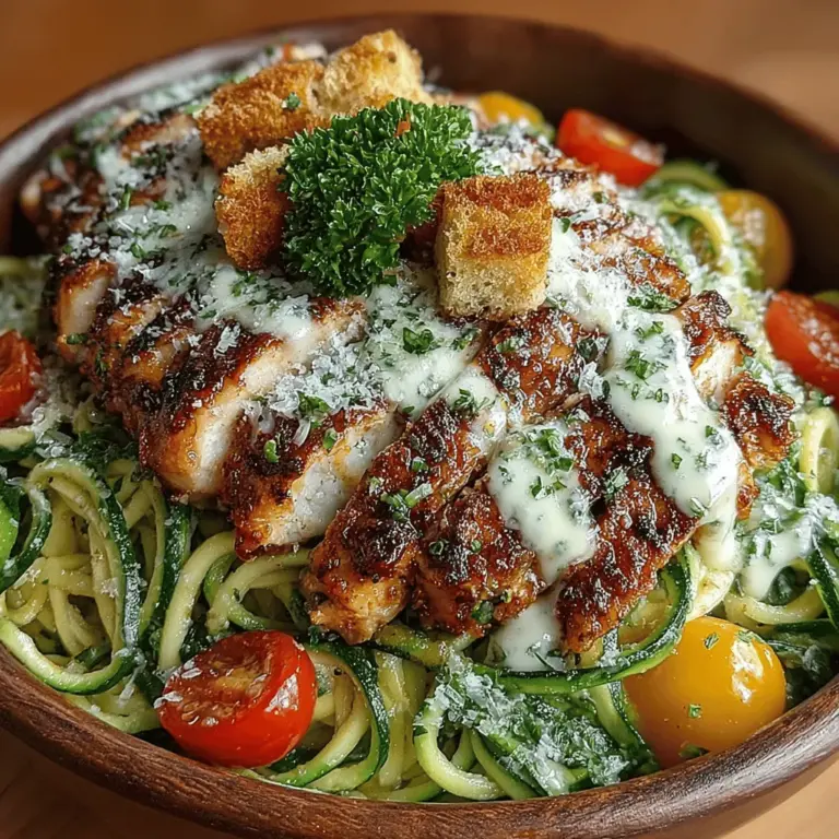 In the world of salads, few dishes hold as much appeal as the classic Caesar salad. However, in the quest for healthier eating, many are seeking alternatives that maintain the richness and flavor of their favorites while incorporating more nutritious ingredients. Enter the Zesty Zucchini Noodle Chicken Caesar Salad, a delightful twist on the beloved classic. This recipe not only infuses fresh and vibrant flavors but also substitutes traditional pasta with zucchini noodles, making it a perfect low-carb option for health-conscious eaters and pasta lovers alike.