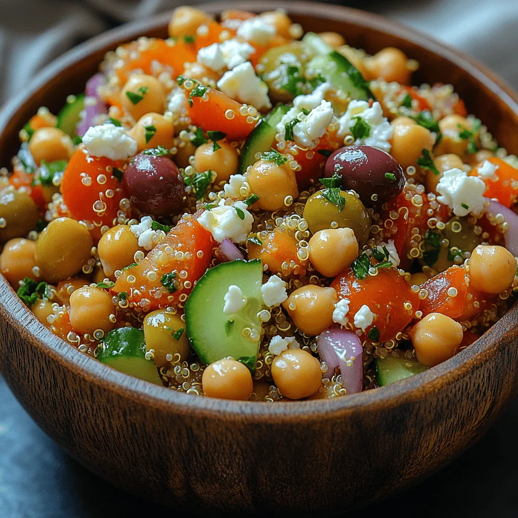 The Mediterranean diet is celebrated not only for its delicious flavors but also for its numerous health benefits. Rich in whole grains, healthy fats, lean proteins, and an abundance of fruits and vegetables, this dietary approach promotes heart health, supports weight management, and enhances overall well-being. One shining example of the Mediterranean diet's appeal is the Mediterranean Quinoa Chickpea Salad, a colorful and nutrient-dense dish that embodies the essence of this culinary tradition.