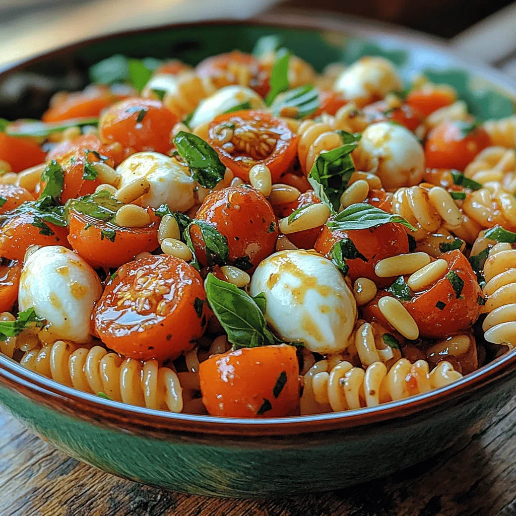 The Sun-Kissed Caprese Pasta Salad is a delightful culinary creation that brings together the essence of summer in every bite. This vibrant dish is a harmonious blend of fresh ingredients, making it an ideal choice for summer gatherings, picnics in the park, or simply as a light meal on a warm day. The combination of sweet cherry tomatoes, creamy mozzarella, fragrant basil, and al dente pasta creates a colorful and appealing presentation that is as pleasing to the eye as it is to the palate.