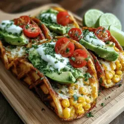 In the ever-evolving culinary landscape, the fusion of familiar dishes often leads to delightful surprises. One such innovation is the Crispy Sweet Corn & Herb Waffle Tacos, a recipe that creatively marries the comforting warmth of waffles with the fun, handheld nature of tacos. This unique dish not only challenges traditional breakfast boundaries but also serves as an exciting option for brunch or a light dinner. Imagine biting into a crispy waffle taco, bursting with the sweet flavor of corn and fragrant herbs, offering a delightful textural contrast that is both satisfying and nutritious.