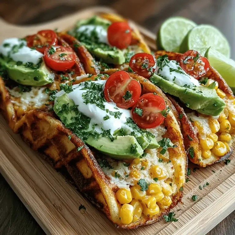 In the ever-evolving culinary landscape, the fusion of familiar dishes often leads to delightful surprises. One such innovation is the Crispy Sweet Corn & Herb Waffle Tacos, a recipe that creatively marries the comforting warmth of waffles with the fun, handheld nature of tacos. This unique dish not only challenges traditional breakfast boundaries but also serves as an exciting option for brunch or a light dinner. Imagine biting into a crispy waffle taco, bursting with the sweet flavor of corn and fragrant herbs, offering a delightful textural contrast that is both satisfying and nutritious.
