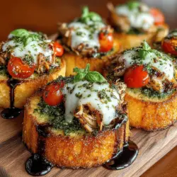 When it comes to assembling your Pesto Chicken and Tomato Toast Melts, the key is to layer the ingredients thoughtfully to ensure every bite is bursting with flavor. Start with your sliced bread, ideally a hearty sourdough or ciabatta that can hold up to the toppings without becoming soggy.