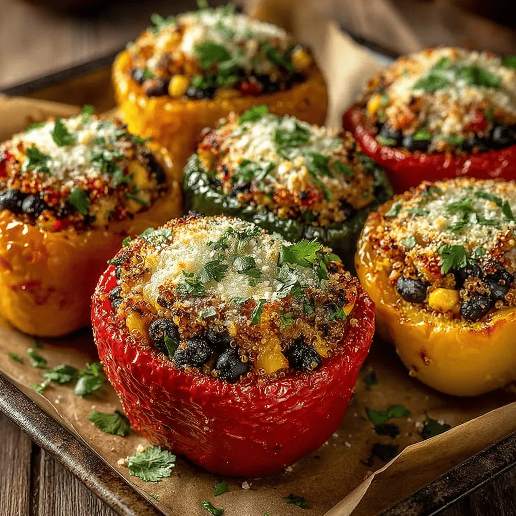 Creating the perfect filling for your mini stuffed bell peppers is where the magic begins. Start by combining cooked quinoa, black beans, corn, and spices in a large mixing bowl. It’s essential to mix thoroughly to ensure that every ingredient is evenly distributed. This will enhance the flavor profile of each bite, allowing the spices, beans, and vegetables to harmonize beautifully.