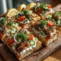 Mini Chicken Shawarma Flatbread Squares are a delightful twist on traditional Middle Eastern shawarma, presenting a perfect blend of spices, tender chicken, and fresh vegetables—all wrapped in a soft flatbread. Originating from the bustling streets of the Middle East, shawarma has captured the hearts (and taste buds) of food lovers around the world. Its popularity has soared, making it a staple in various culinary settings, from food trucks to upscale restaurants.