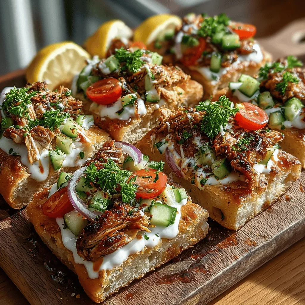 Mini Chicken Shawarma Flatbread Squares are a delightful twist on traditional Middle Eastern shawarma, presenting a perfect blend of spices, tender chicken, and fresh vegetables—all wrapped in a soft flatbread. Originating from the bustling streets of the Middle East, shawarma has captured the hearts (and taste buds) of food lovers around the world. Its popularity has soared, making it a staple in various culinary settings, from food trucks to upscale restaurants.