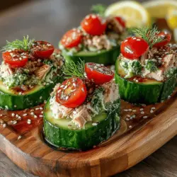 Discover the refreshing delight of Cucumber Avocado Tuna Boats, a perfect blend of flavors and textures that make for an ideal appetizer or light lunch. This innovative dish combines the crispness of cucumbers with the creaminess of avocado and the protein-packed goodness of tuna, resulting in a meal that is not only satisfying but also nourishing. Whether you’re looking for a quick snack or an elegant starter for a gathering, Cucumber Avocado Tuna Boats are a versatile option that caters to various occasions and palates.