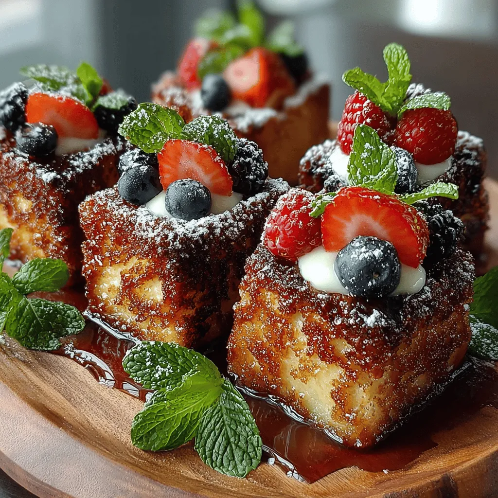 Mini French Toast Bites are a delightful twist on the classic breakfast favorite, perfect for a variety of occasions. Whether you’re hosting a brunch, preparing a fun snack for kids, or looking for a shareable dish at gatherings, these bite-sized treats offer both convenience and taste. Their small, manageable portions allow for easy enjoyment, making them a hit with both adults and children alike.