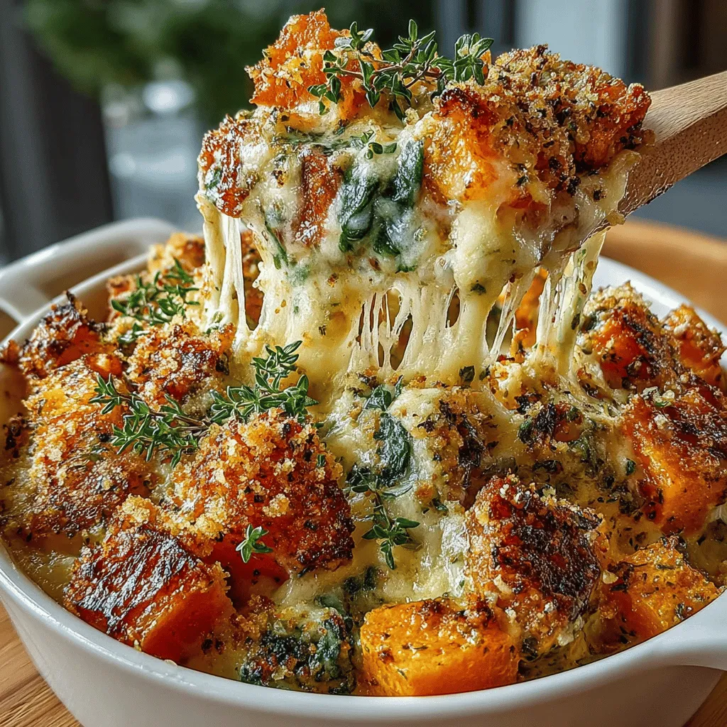 In the world of comfort food, gratins hold a special place in our hearts. They offer warmth, richness, and a delightful combination of flavors and textures that make them truly irresistible. The Butternut Squash & Spinach Delight Gratin is an exceptional choice for those seeking a wholesome yet indulgent dish. This recipe marries the earthy sweetness of butternut squash with the vibrant freshness of spinach, all enveloped in the creamy goodness of Gruyère and Parmesan cheeses. Whether you’re hosting a cozy family gathering or planning an elaborate holiday dinner, this gratin is sure to impress your guests and satisfy your taste buds.