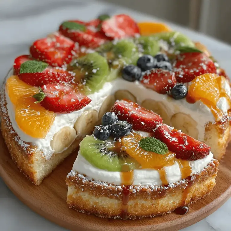 Fruit pizza is a delightful fusion of flavors and textures that has captured the hearts of dessert lovers everywhere. This vibrant treat combines a sweet, soft cookie base with a creamy frosting, topped generously with an array of fresh fruits. The result is not only visually appealing but also incredibly satisfying, making it a perfect dessert for any occasion. Whether you are hosting a family gathering, planning a summer barbecue, or simply looking for a special way to impress guests, the Cozy-Up Fruit Pizza is an excellent choice that brings joy to the table.