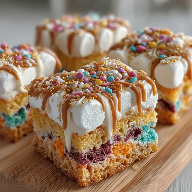 In the world of snacks, few creations capture the imagination and taste buds quite like the Rainbow Crunch School Snack. This delightful treat is not only visually appealing with its vibrant colors but also a fantastic combination of flavors and textures that kids and adults alike will love. Perfect for school lunches, birthday parties, or just a fun afternoon treat, this recipe is easy to prepare and yields a generous portion suitable for sharing. The Rainbow Crunch School Snack is a playful take on the classic rice crispy treat, infused with a burst of colors and flavors that make it stand out in any snack lineup.
