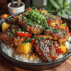 Sweet and Spicy Pineapple Chicken is a delightful dish that tantalizes the taste buds with its perfect balance of sweetness and heat. This recipe brings together juicy chicken thighs, vibrant vegetables, and a luscious sauce that harmonizes the flavors of pineapple, sriracha, and honey. The result is a vibrant meal that not only satisfies your hunger but also elevates your dining experience, whether it’s a quick weeknight dinner or a festive gathering with friends and family.
