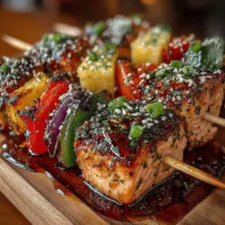 Sweet & Sizzling Grilled Teriyaki Salmon Skewers