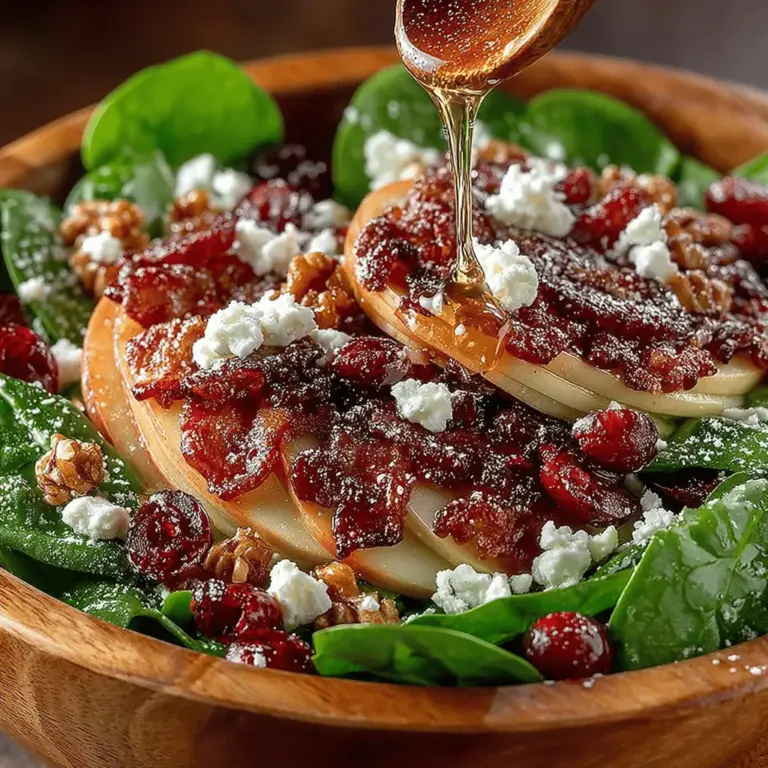 As the leaves turn and the air becomes crisp, there’s no better way to embrace the season than through the vibrant and nourishing Autumn Bliss Apple Cranberry Spinach Salad. This salad is a wonderful tribute to the abundance of fall produce, combining a medley of fresh ingredients that not only tantalize the taste buds but also offer a nutritious boost. Whether you’re hosting a gathering or simply looking for a healthy addition to your everyday meals, this dish captures the essence of autumn in every bite.